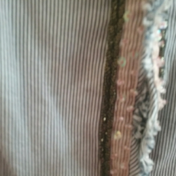 Vintage Free People Beaded Pin Stripe Jacket - Picture 9 of 13